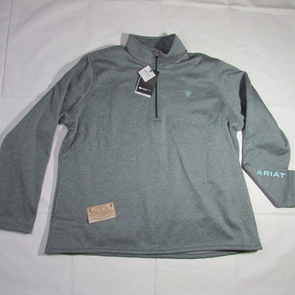 Ariat Tek Women's 2XL Team Half Zip Pullover Sweatshirt Deep Teal Heather 100703